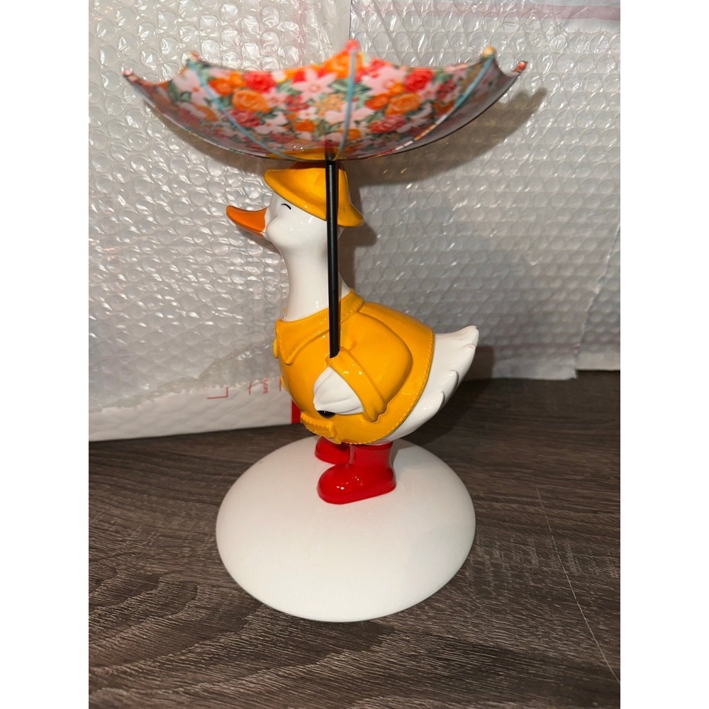 Bath and Body Works Silly Goose 3 wick candle holder duck spring rain umbrella - Picture 3 of 6